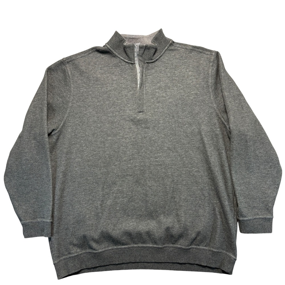 Walter Hagen Mens XXL Quarter Zip Pullover Sweatshirt Gray Heather Long Sleeve
